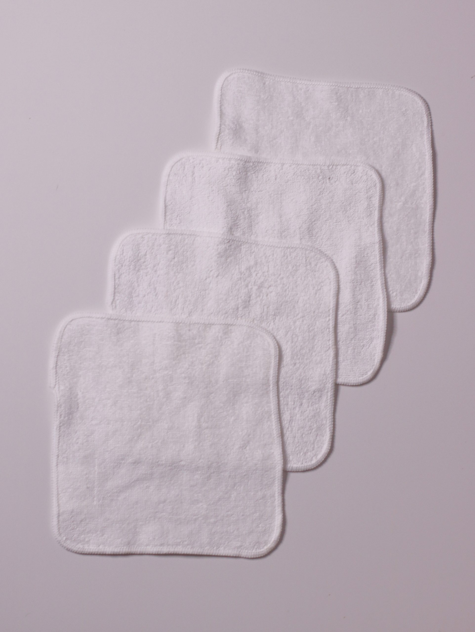 4 Pieces White Wash Cloth for Baby Quick-Dry Washcloths, Highly Absorbent,  Soft Feel Fingertip Towels, Premium Quality Flannel Face Cloths